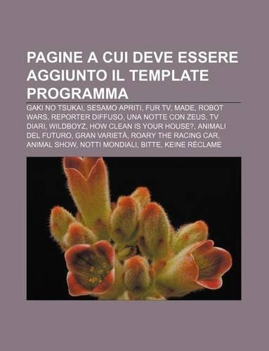Pagine a Cui Deve Essere Aggiunto Il Template Programma