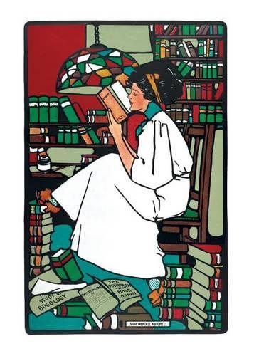 Woman Reading in Library - Books & Readers Greeting Card: (Books & Readers)