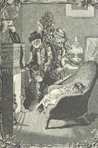 Vintage Father Christmas Santa Claus Baby Fireplace Journal