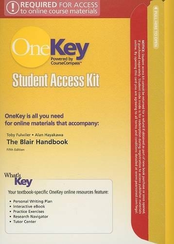 OneKey CourseCompass, Student Access Kit, The Blair Handbook