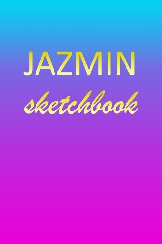 Jazmin: Sketchbook - Blank Imaginative Sketch Book Paper - Pink Blue Gold Custom Letter J Personalized Cover - Teach & Practice Drawing for Experienced & As