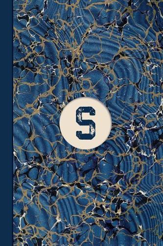 Monogram S Marble Notebook (Blue Ginger Edition): Blank Lined Marble Journal for Names Starting with Initial Letter S