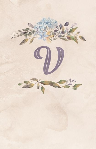 Vintage Floral Monogram Journal - V: Creative Journal: 5.5 X 8.5, Cream Paper, 5mm Dot Grid, 150 Pages