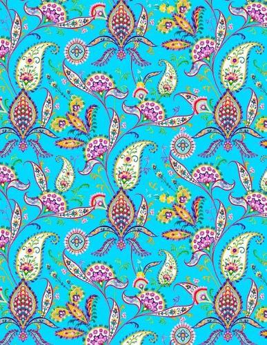 My Big Fat Bullet Journal Paisley Pattern on Blue: Jumbo Sized Graph Design Bullet Notebook Journal - 300 Plus Numbered Pages with 300 Graph Style Grid Pages, 6 Index Pages and 2 Key Pages in Large 8