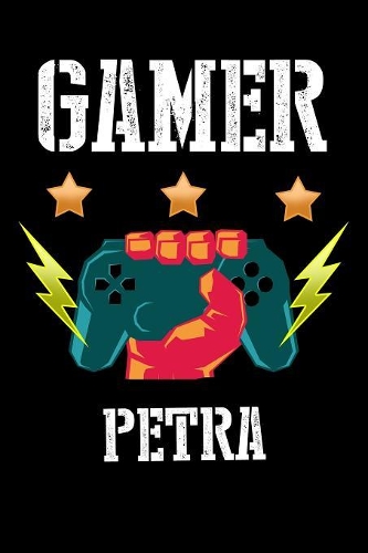 Gamer Petra: Kariertes Notizbuch mit 5x5 Karomuster für deinen personalisierten Vornamen