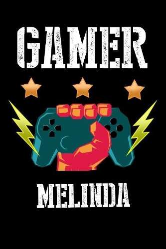 Gamer Melinda: Kariertes Notizbuch mit 5x5 Karomuster für deinen personalisierten Vornamen