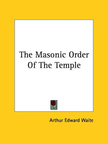 The Masonic Order Of The Temple