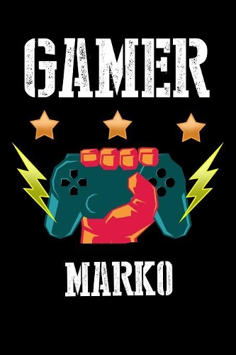 Gamer Marko: Kariertes Notizbuch mit 5x5 Karomuster für deinen personalisierten Vornamen