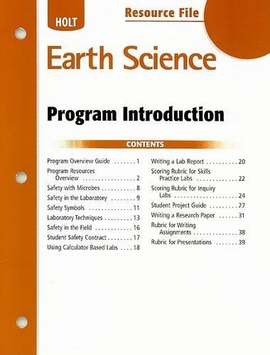 Holt Earth Science Resource File: Program Introduction
