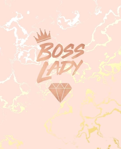 Boss Lady: Inspirational Quote Notebook, Beautiful Pink Marble and Gold - 7.5 x 9.25, 120 College Ruled Pages