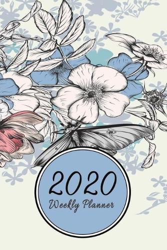 Weekly Planner Flower: 2020 Diary for One Year Use with Year at Glance Calendars Vertical Design - Vintage Flowers