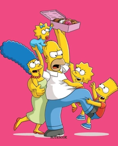 Notebook: The Simpson Cartoon Soft Glossy Cover College Ruled Lined Pages Book 7.5 x 9.25 Inches 110 Pages