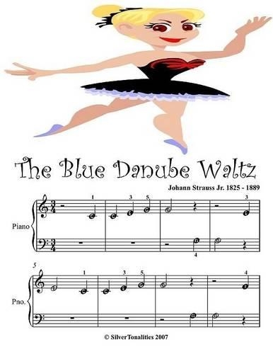 Blue Danube Waltz Johann Strauss Jr. -  Beginner Tots Piano Sheet Music