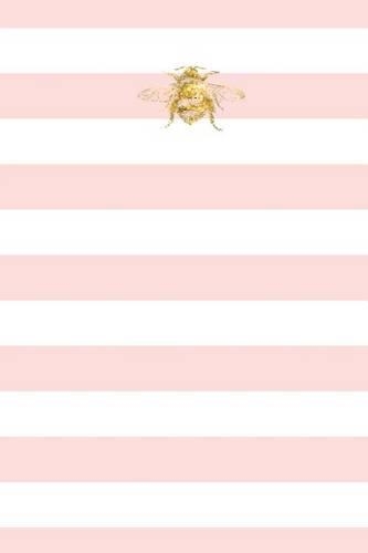 Blush Pink White Stripes Notebook Golden Bee