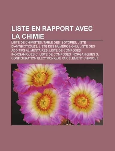 Liste En Rapport Avec La Chimie
