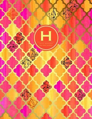 H - Initial Monogram Journal - Dot Grid, Moroccan Orange Pink: Soft Cover, Large 8.5 X 11(English)