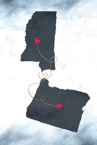 Mississippi & Oregon: Long Distance Out of State Notebook - Blank Lines(887 Together Forever Never Apart Us States Journals)