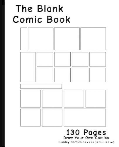 Blank Comic Book: 7.5 X 9.25, 130 Pages, for Drawing Your Own Comics, Idea, Design and Zentangle Sketchbook, for Artists of All Levels (Sunday Comic Layout)(English)