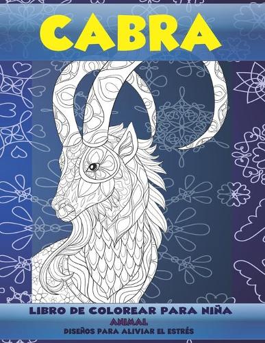 Libro de colorear para niña - Diseños para aliviar el estrés - Animal - Cabra