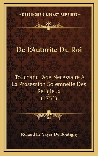 De L'Autorite Du Roi