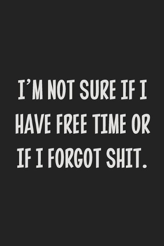 I'm Not Sure if I Have Free Time or if I Forgot Shit.