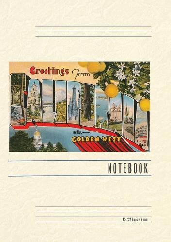 Vintage Lined Notebook Greetings from California