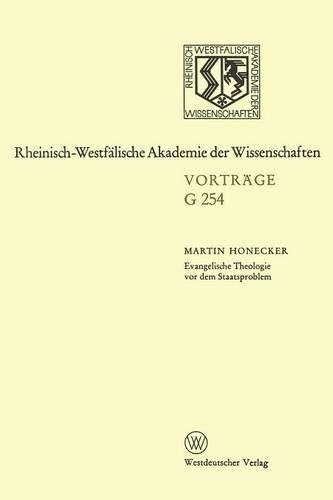Evangelische Theologie vor dem Staatsproblem