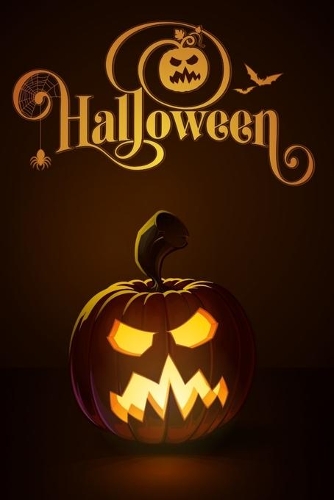 Dark Angry Scary Halloween Pumpkin Lined Notebook