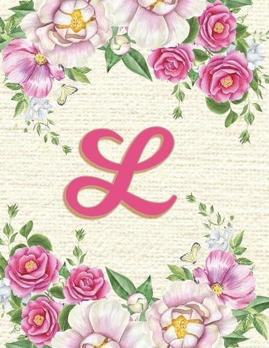 L: Pink Floral Monogram Diary, Journal, Composition Notebook for Women - 8.5"x 11" - Notebook with 150 Lined pagesPink Floral Monogram Diary with Initi(12 Monogram Journals)