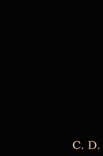 C. D.: Gold on Black Monogram Personalized Notebook with Two Initials. Matte Soft Cover Professional Style With120 Blank Lined Pages