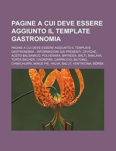 Pagine a Cui Deve Essere Aggiunto Il Template Gastronomia