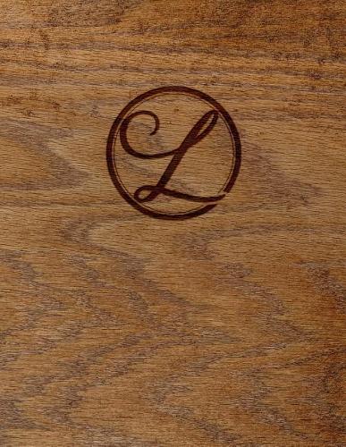 Wood Burned Monogram Creative Journal - L: (8.5 X 11 Lined) Blank Notebook College Ruled