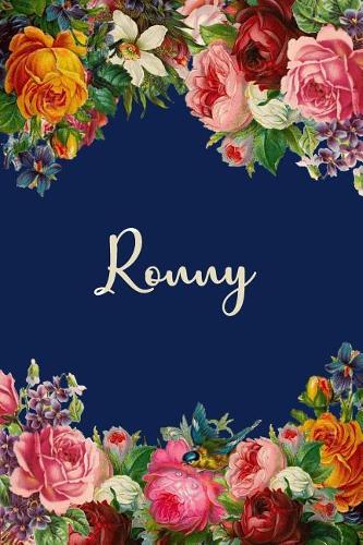 Ronny: Ronny Personalized Name Floral Design Matte Soft Cover Notebook Journal to Write In. 120 Blank Lined Pages