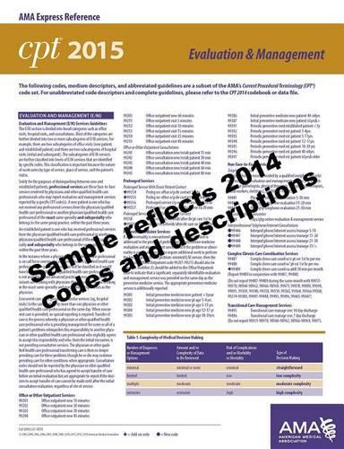 CPT 2015 Express Reference Coding Card: E/M