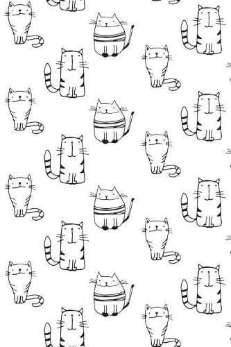 Journal Notebook For Cat Lovers Sketchy Cats Pattern 1