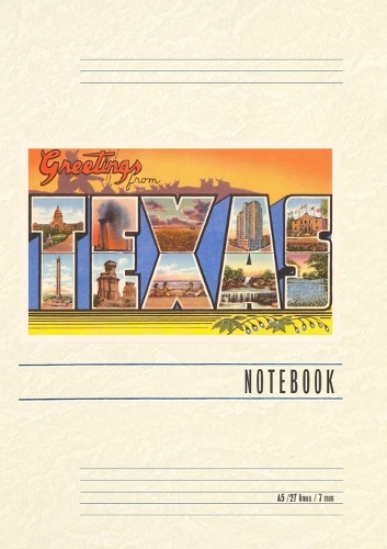 Vintage Lined Notebook Greetings from Texas