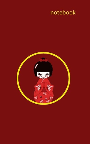 Notebook: Kokeshi Doll on Cover, 110 lined pages, Journal, Diary