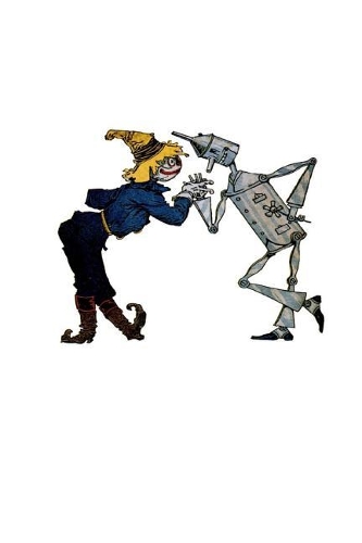 The Scarecrow and Tin Man Face to Face, Wizard of Oz Journal