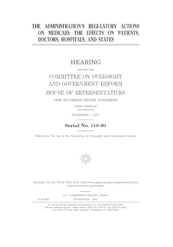 The administration's regulatory actions on Medicaid