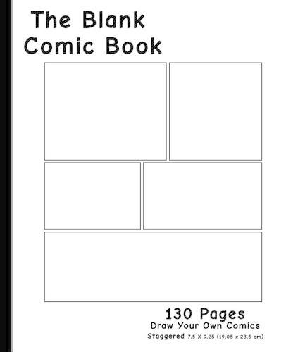 Blank Comic Book: 7.5 X 9.25, 130 Pages, for Drawing Your Own Comics, Idea, Design and Zentangle Sketchbook, for Artists of All Levels (Staggered Box Layout)(English)