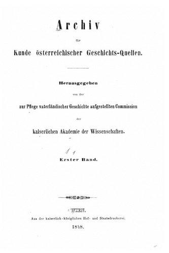 Archiv für österreichische geschichte-quellen: (German)