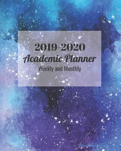 2019-2020 Academic Planner Weekly and Monthly Blue Universe Abstract