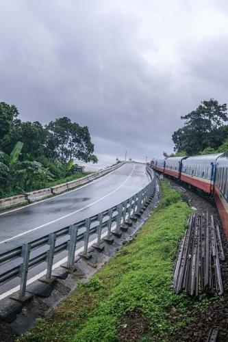 Train on the Tracks in a Danang, Vietnam Mountain Pass Journal