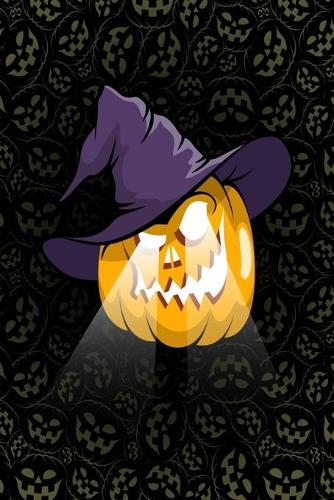 Halloween Pumpkin Wizard Lined Notebook