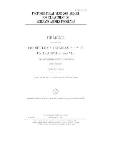 Proposed fiscal year 2006 budget for Department of Veterans Affairs programs