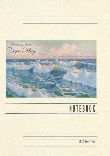 Vintage Lined Notebook Greetings from Cape May, New Jersey, Seascape