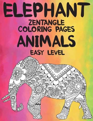 Zentangle Coloring pages - Animals - Easy Level - Elephant
