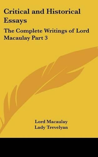 Critical and Historical Essays