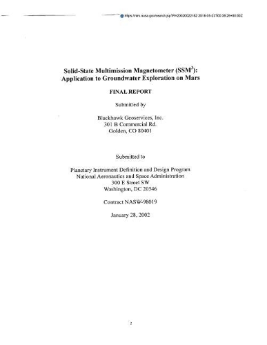 Solid-State Multimission Magnetometer (Ssm(3))