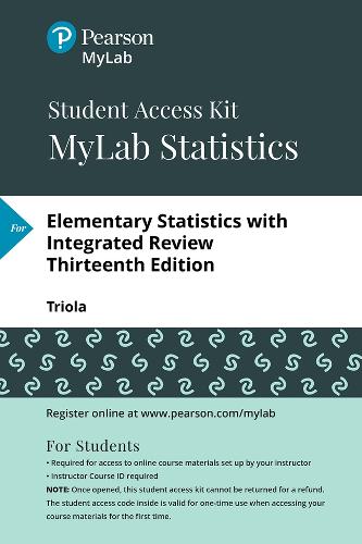 MyLab Statistics with Pearson eText -- 24 Month Standalone Access Card -- for Elementary Statistics with Integrated Review